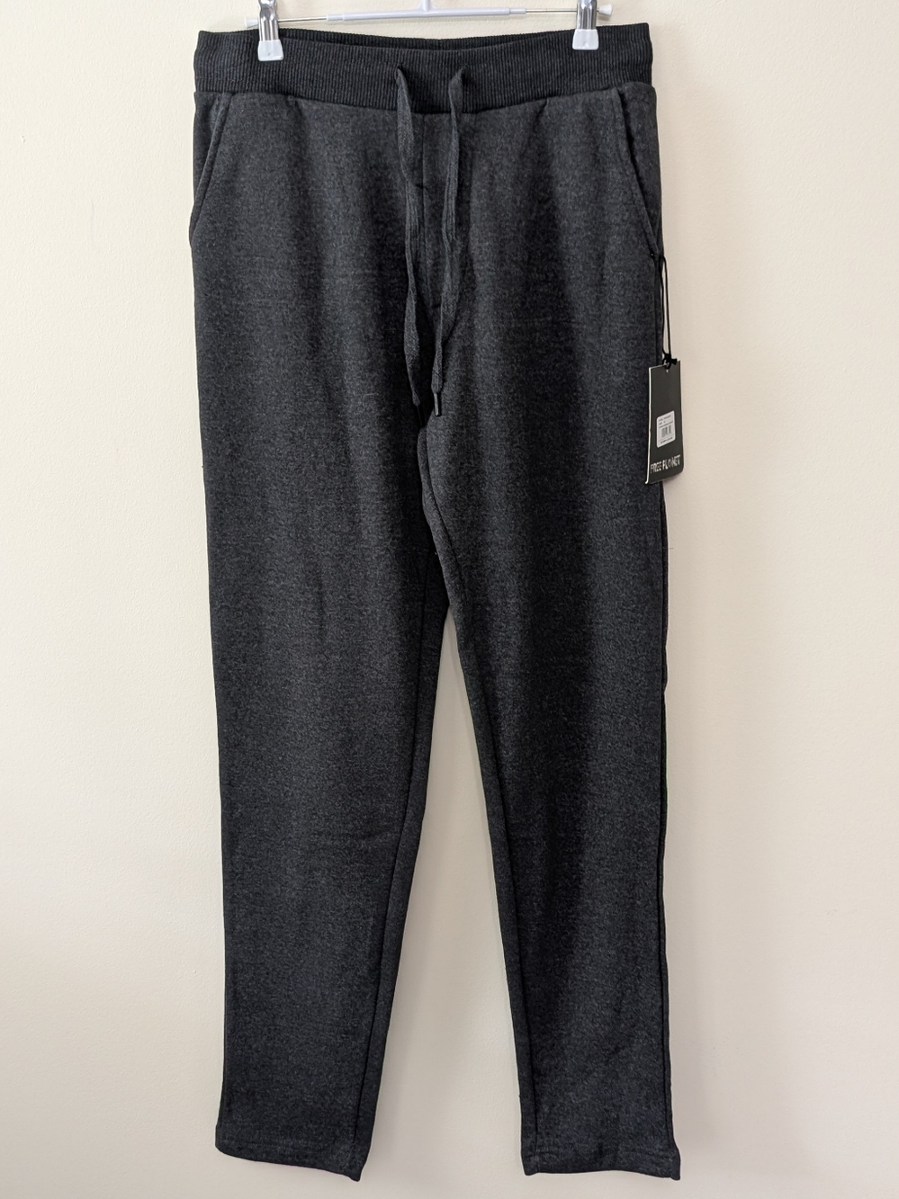 Free Planet Men's Charcoal Gray Jogger/Sweat Pants Size Small Fleece Lined NWT